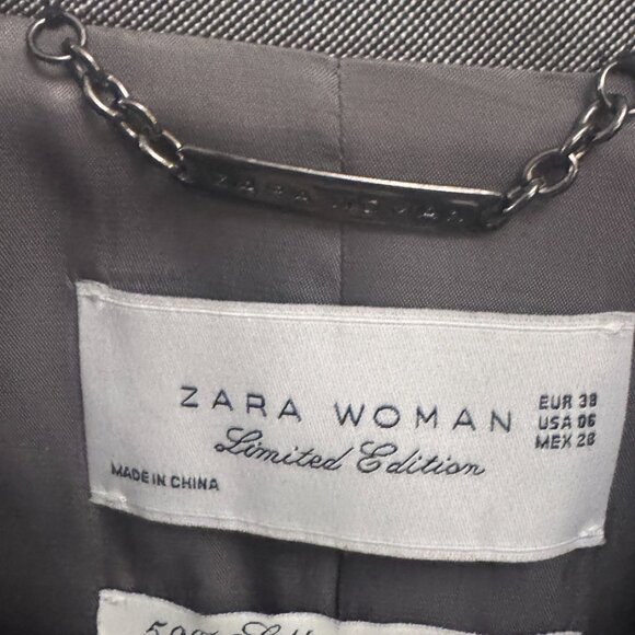 Zara Woman • Limited Edition Silver Blazer Silk and Wool Tailored - Picture 2 of 3